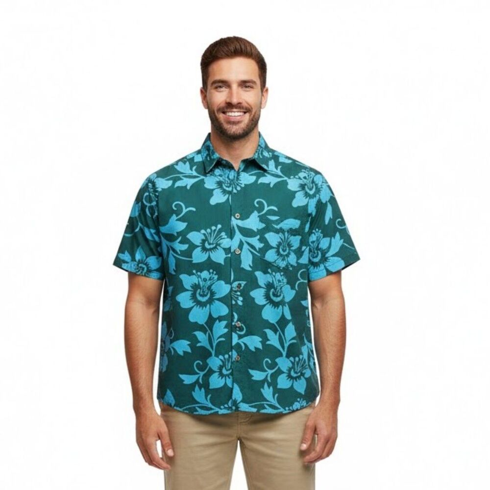 Vintage Reyn Spooner Hawaiian Shirt Mens Medium Floral Japanese Rayon Tropical
